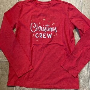Cat & Jack Red Christmas Crew Long Sleeve Tee- NWOT